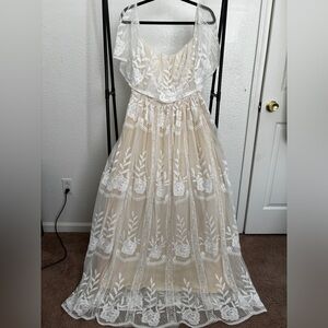 Off-White Crochet Maxi Dress